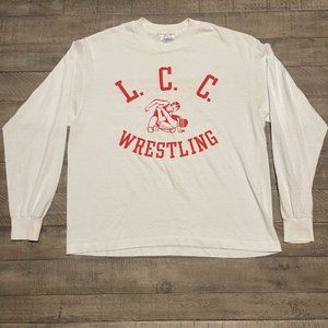VTG Single Stitch 80s HefT TeeJays LCC Wrestling Thunderbird Long Sleeve S